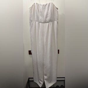 Elegant Cream Strapless Pant Suit